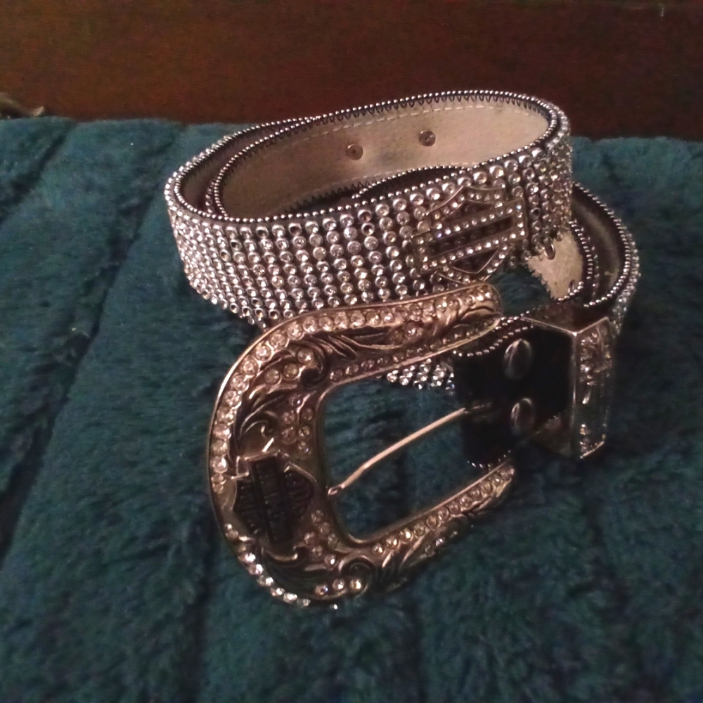 Harley Davidson rhinestone studded belt